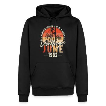 Juni 1982 Jahrgang Vintage Geburtstag Geschenk - Männer Premium Bio Hoodie - Schwarz - Vorne - Nico (187cm)