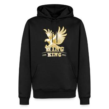 Wing King Motorrad Goldwing Design - Männer Premium Bio Hoodie - Schwarz - Vorne - Nico (187cm)
