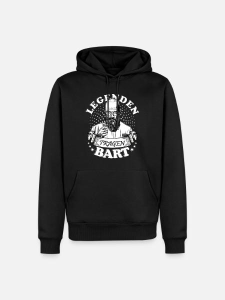 Legenden tragen Bart - Männer Premium Bio Hoodie - Schwarz