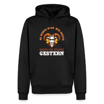 So wenig Bock / Null Bock / Keine Lust / - Männer Premium Bio Hoodie - Schwarz - Vorne - Nico (187cm)