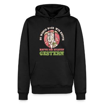 So wenig Bock / Null Bock / Keine Lust - Männer Premium Bio Hoodie - Schwarz - Vorne - Nico (187cm)