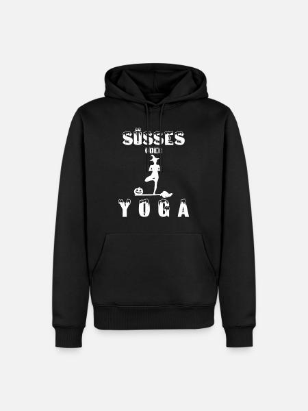 Yoga Cute Halloween Pumpkin Costume Scary Funny - Men’s Premium Organic Hoodie - black