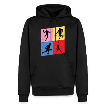 Basketball Basketballspieler Spieler Vintage Retro - Männer Premium Bio Hoodie - Schwarz - Vorne - Nico (187cm)