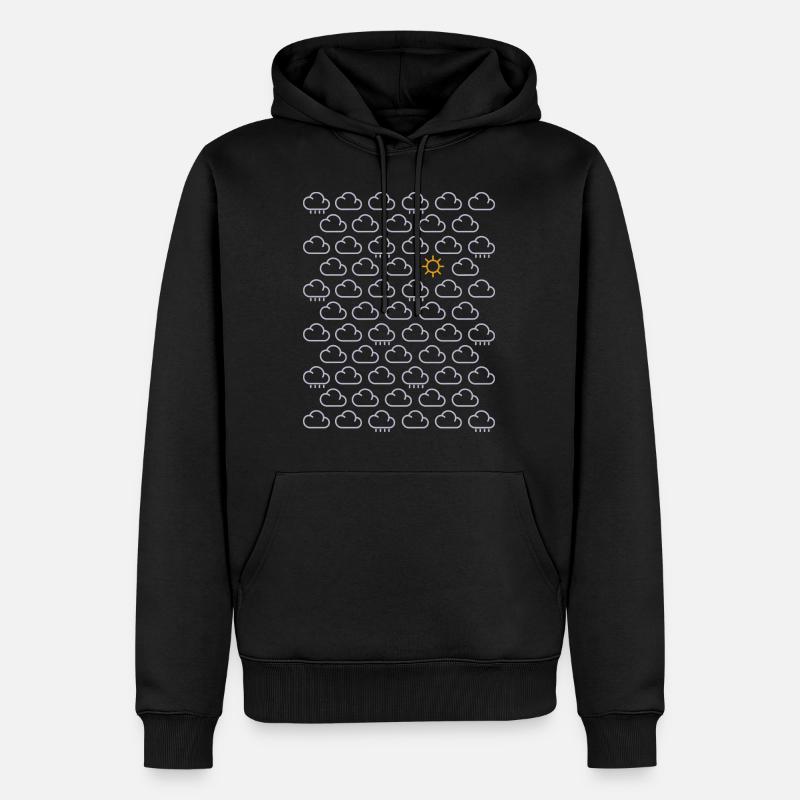 Nuages Pluie Dim 2 - Sweat à capuche Premium bio Homme - noir