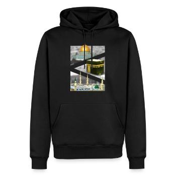 Bayt al-Maqdis - Mekka - Medina - Männer Premium Bio Hoodie - Schwarz - Vorne - Nico (187cm)