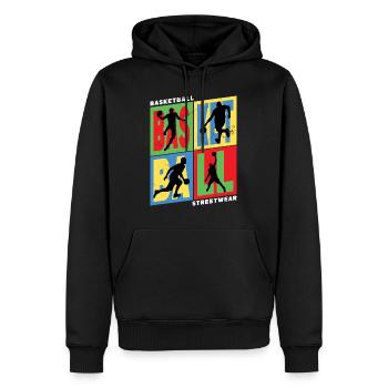 Basketball Basketballspieler Spieler Vintage Retro - Männer Premium Bio Hoodie - Schwarz - Vorne - Nico (187cm)