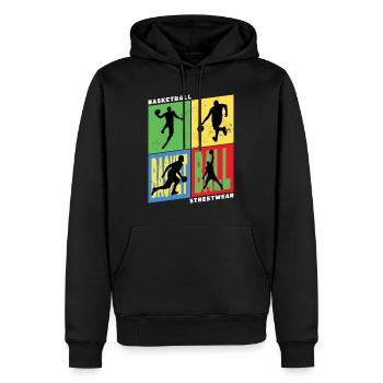Basketball Basketballspieler Spieler Vintage Retro - Männer Premium Bio Hoodie - Schwarz - Vorne - Nico (187cm)