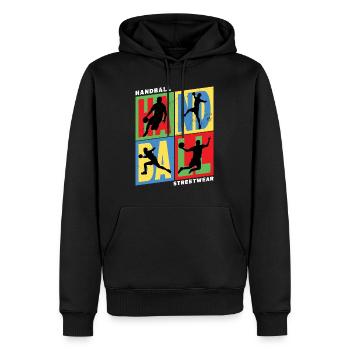 Handball Handball Player Handball Player Vintage Retro - Sweat à capuche Premium bio Homme - noir - Devant - Nico (187cm)