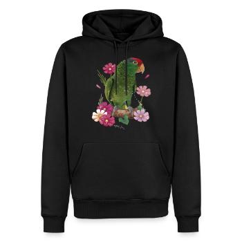 Le perroquet Tamaulipas - Sweat à capuche Premium bio Homme - noir - Devant - Nico (187cm)