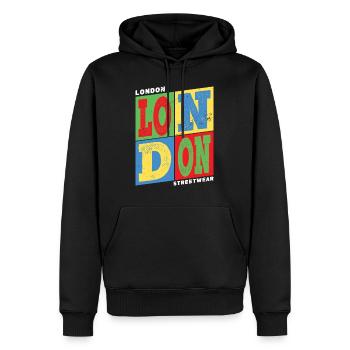 London England UK Stadt Bunt Skyline Heimat - Männer Premium Bio Hoodie - Schwarz - Vorne - Nico (187cm)