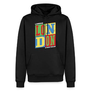 London England UK Stadt Bunt Skyline Heimat - Männer Premium Bio Hoodie - Schwarz - Vorne - Nico (187cm)