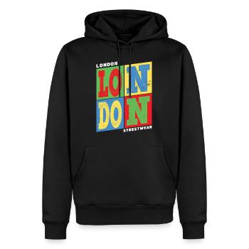 London England UK Stadt Bunt Skyline Heimat - Männer Premium Bio Hoodie - Schwarz - Vorne - Nico (187cm)