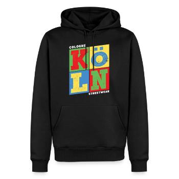 Köln Cologne Deutschland Stadt Bunt Skyline Heimat - Männer Premium Bio Hoodie - Schwarz - Vorne - Nico (187cm)
