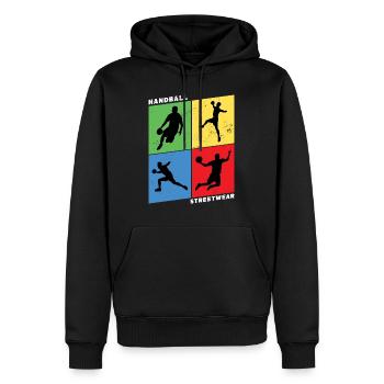 Handball Handball Player Handball Player Vintage Retro - Sweat à capuche Premium bio Homme - noir - Devant - Nico (187cm)
