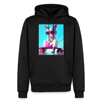 Chats de skateboard cool - Sweat à capuche Premium bio Homme - noir - Devant - Nico (187cm)