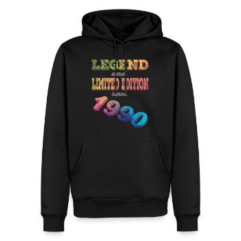 Geburtstagsgeschenk/LEGEND AND LIMITED EDITION - Männer Premium Bio Hoodie - Schwarz - Vorne - Nico (187cm)