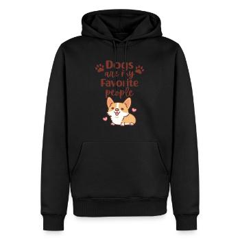 Les chiens Corgi mignons sont mes personnes préférées citation drôle - Sweat à capuche Premium bio Homme - noir - Devant - Nico (187cm)