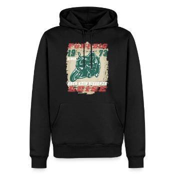50 Geburtstag 1973 Motorrad Biker Lustig Spruch - Männer Premium Bio Hoodie - Schwarz - Vorne - Nico (187cm)