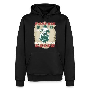 50 Geburtstag 1973 Motorrad Biker Lustig Spruch - Männer Premium Bio Hoodie - Schwarz - Vorne - Nico (187cm)