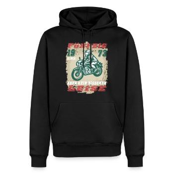 50 Geburtstag 1973 Motorrad Biker Lustig Spruch - Männer Premium Bio Hoodie - Schwarz - Vorne - Nico (187cm)