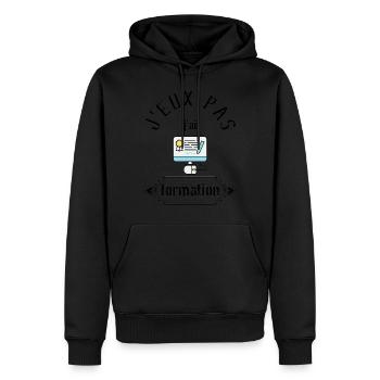 J Peux Pas j ai formation - Sweat à capuche Premium bio Homme - noir - Devant - Nico (187cm)
