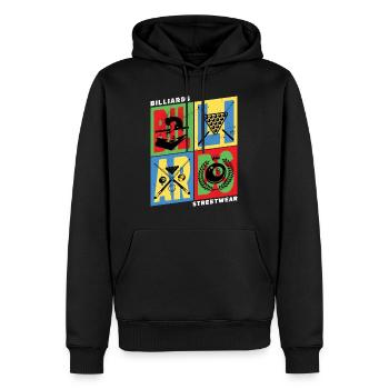 Billard Pool Snooker Queue Kugeln Vintage Retro - Männer Premium Bio Hoodie - Schwarz - Vorne - Nico (187cm)