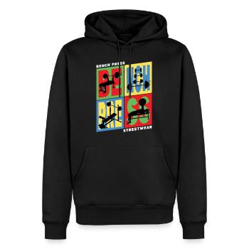 Bankdrücken Gewichtheben Kraftsport Fitness Stark - Männer Premium Bio Hoodie - Schwarz - Vorne - Nico (187cm)