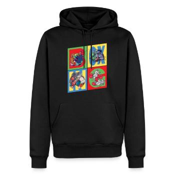 Boxen Boxer Boxkampf Sport Tiere Cartoon Comic - Männer Premium Bio Hoodie - Schwarz - Vorne - Nico (187cm)