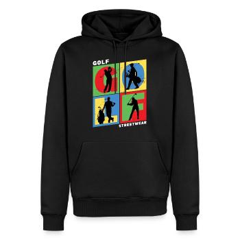 Golf Golfen Golfspieler Sport Hobby Club Vintage - Männer Premium Bio Hoodie - Schwarz - Vorne - Nico (187cm)