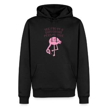 Cute Flamingo See From A Different Perspective - Men’s Premium Organic Hoodie - black - Front - Nico (187cm)