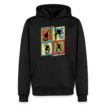 Skateboarding Skate Skater Skateboard Sk8 Vintage - Männer Premium Bio Hoodie - Schwarz - Vorne - Nico (187cm)