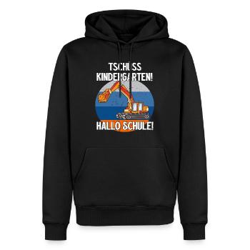 Bagger Tschüss Kindergarten Hallo Schule - Männer Premium Bio Hoodie - Schwarz - Vorne - Nico (187cm)