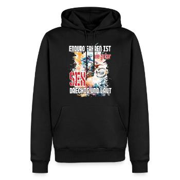 Lustig Biker Motorrad Spruch für Bikertreff - Männer Premium Bio Hoodie - Schwarz - Vorne - Nico (187cm)