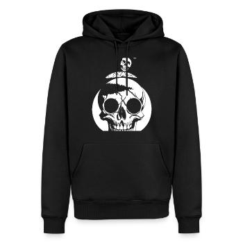 Horror Schädel Schädel Kunst Schädel Gothic Heavy Metal - Männer Premium Bio Hoodie - Schwarz - Vorne - Nico (187cm)