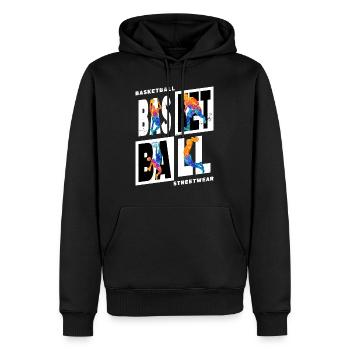 Basketball Basketballspieler Spieler Vintage Bunt - Männer Premium Bio Hoodie - Schwarz - Vorne - Nico (187cm)