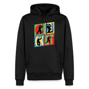 Cricket Cricketspieler Schlagmann Sport Vintage - Männer Premium Bio Hoodie - Schwarz - Vorne - Nico (187cm)