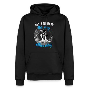 French Bulldog All I need is this dog and - Men’s Premium Organic Hoodie - black - Front - Nico (187cm)