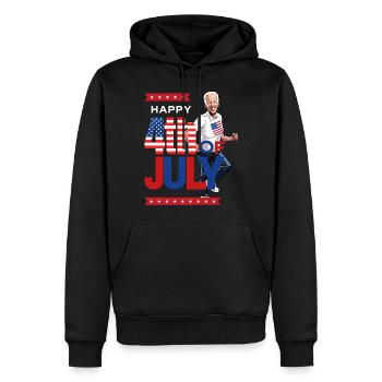 Hilarious 4th of July Celebration: Funny Joe Biden - Men’s Premium Organic Hoodie - black - Front - Nico (187cm)