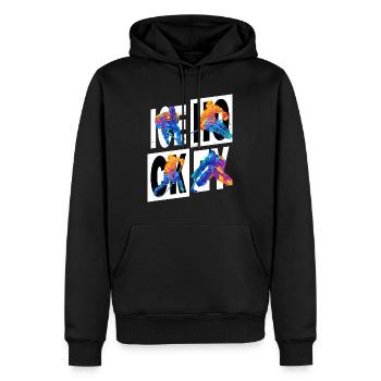 Eishockey Spieler Sport Fan Team Verein Bunt - Männer Premium Bio Hoodie - Schwarz - Vorne - Nico (187cm)