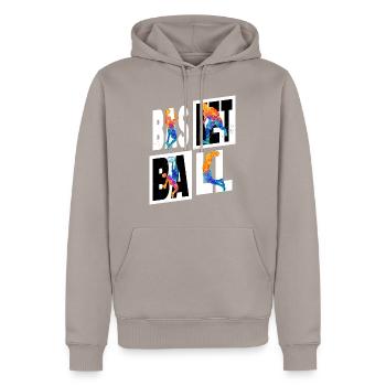 Basketball Basketball Player Vintage Colorful - Men’s Premium Organic Hoodie - taupe - Front - Nico (187cm)