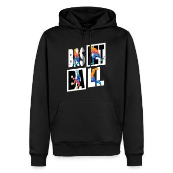 Basketball Basketballspieler Spieler Vintage Bunt - Männer Premium Bio Hoodie - Schwarz - Vorne - Nico (187cm)