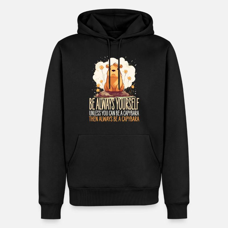 Capybara Immer Du Selbst - Männer Premium Bio Hoodie - Schwarz