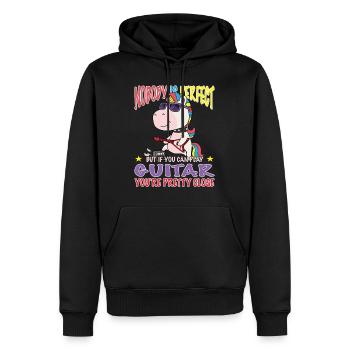 Einhorn Lustiger Spruch Musikinstrument Gitarre - Männer Premium Bio Hoodie - Schwarz - Vorne - Nico (187cm)