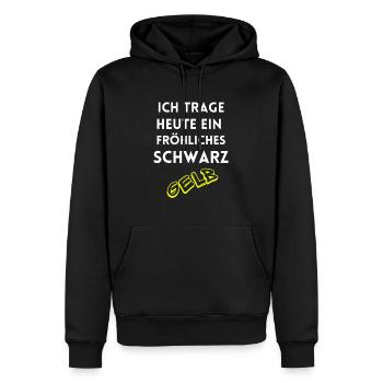 Je porte un Dortmund noir et jaune joyeux - Sweat à capuche Premium bio Homme - noir - Devant - Nico (187cm)