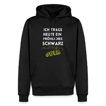 Je porte un Dortmund noir et jaune joyeux - Sweat à capuche Premium bio Homme - noir - Devant - Nico (187cm)