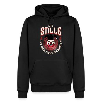 Clown - Stille ist das neue Schreien - Männer Premium Bio Hoodie - Schwarz - Vorne - Nico (187cm)