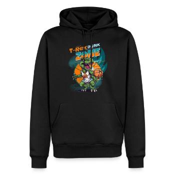 Basketball Dinosaure T-Rex Animal Player Cartoon - Sweat à capuche Premium bio Homme - noir - Devant - Nico (187cm)