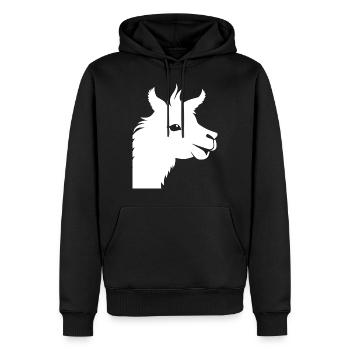 Funny Llama Silhouette Cheeky Fun Llamas - Men’s Premium Organic Hoodie - black - Front - Nico (187cm)