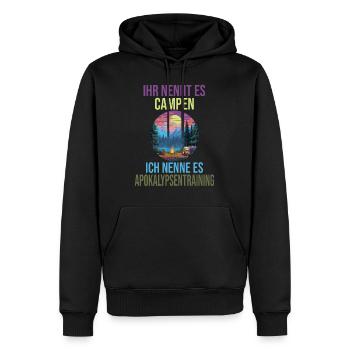 Campingplatz - Männer Premium Bio Hoodie - Schwarz - Vorne - Nico (187cm)
