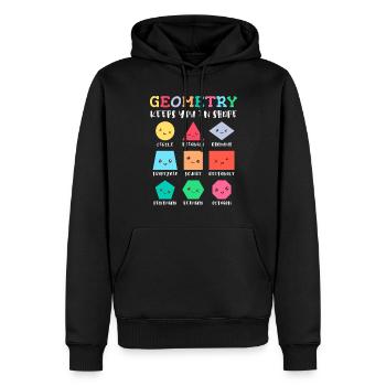 Geometry keeps you in shape, geometric shapes - Men’s Premium Organic Hoodie - black - Front - Nico (187cm)